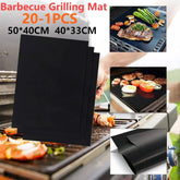 1–20Pcs Non-Stick BBQ Grill Mat – Reusable Heat-Resistant Outdoor Baking Sheet Pad for Barbecue, 40x50cm & 33x40cm  Adomoo